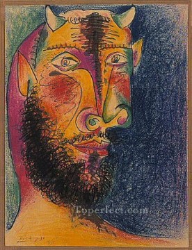 パブロ・ピカソ Painting - ミノタウロスの頭 1958年 パブロ・ピカソ